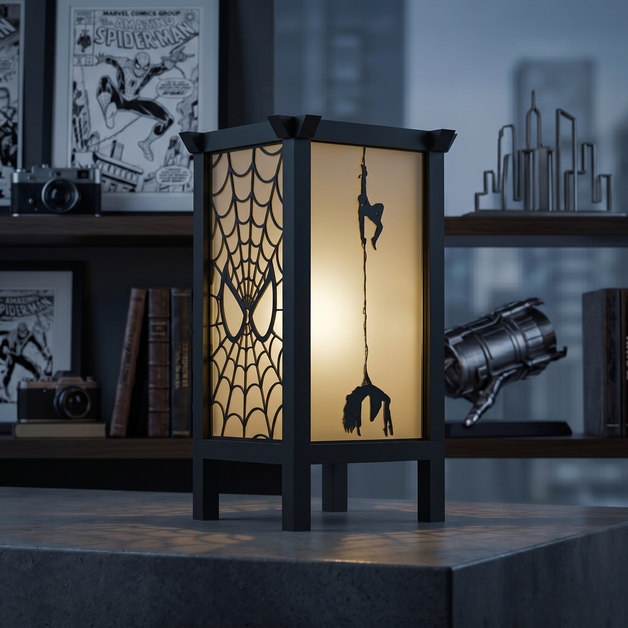 Spider-Man Inspired Lamp - Web & Hero 3D Printed LED Light