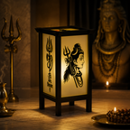 Shiva Trishul & Om 3D Printed Spiritual Lamp - Hindu Inspired Decor