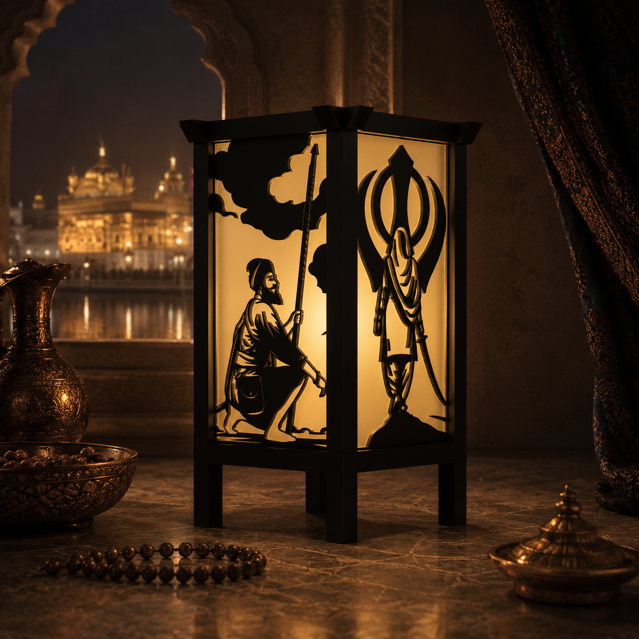 Sikh Spiritual Lamp - 3D Printed Handcrafted Decor